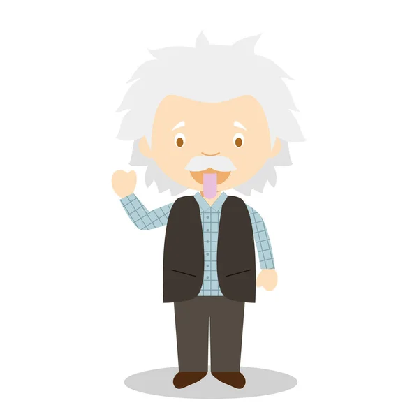 Albert Einstein Personaje Dibujos Animados Ilustración Vectorial Colección Historia Los — Vector de stock