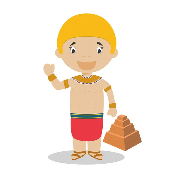 Imhotep Cartoon Character Vector Illustration Kids History Collection — Stock Vector