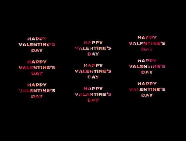 Feliz Día San Valentín Animación Con Efecto Texto Mezcla Fondo — Vídeo de stock