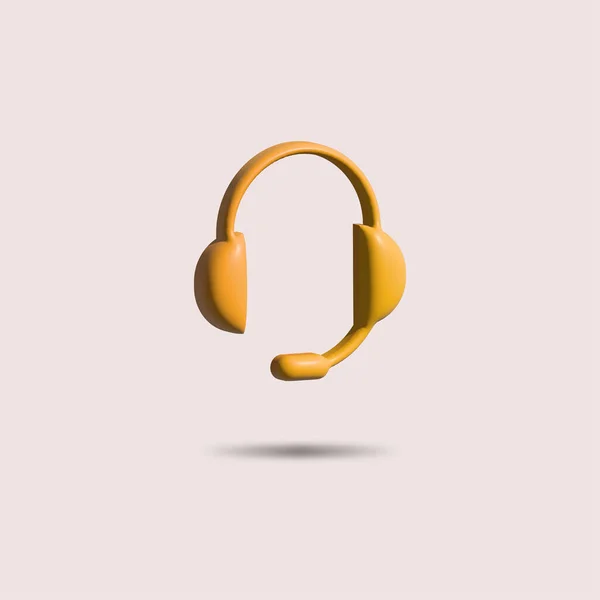 Headphones Support Icon Orange Color Black Shadow — Stock Vector