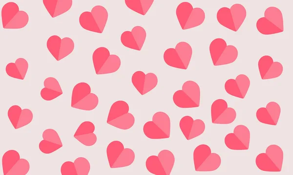 Seamless Pattern Pink Hearts Valentines Day Womens Day Background Vector — Stock Vector