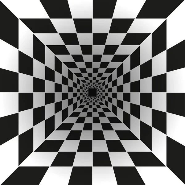 Zwart Wit Geruite Perspectief Abstracte Achtergrond — Stockvector