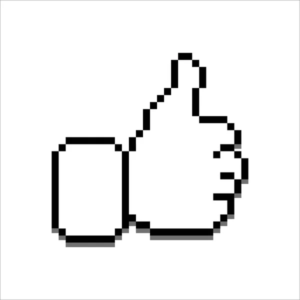 Pixel Thumb Icon — Stock Vector