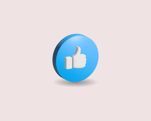 Rendering Thumb Icon Social Media Isolated Vector — Stock Vector