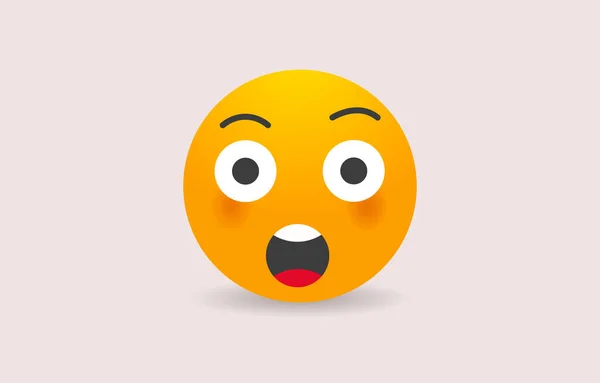 Wow Emoji Cartoon Gesicht Isolierten Vektor — Stockvektor