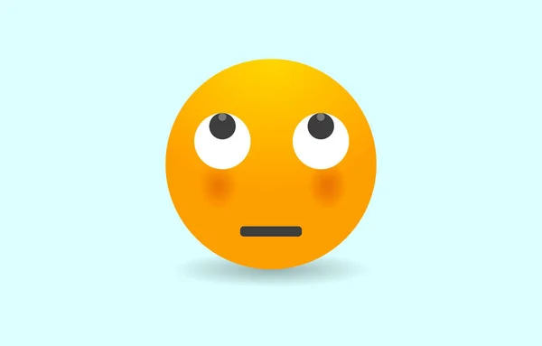 Pensando Emoji Isolated Vector Set — Vettoriale Stock