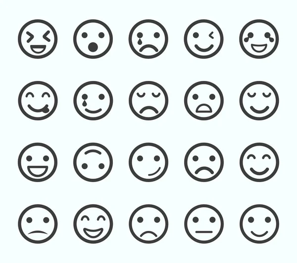 Flat Emojis Pack Set Vettoriale Isolato — Vettoriale Stock