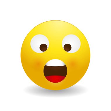 3D Biçimlendirilmiş Wow Emoji Vektör Kümesi