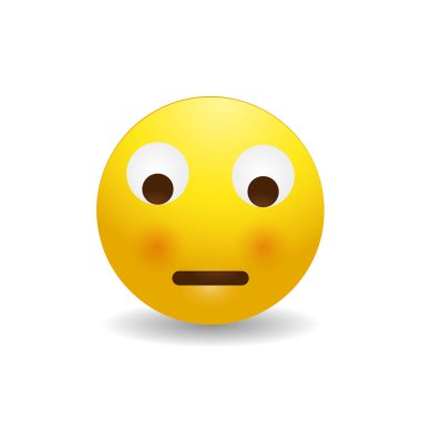 3D Stilize Smiley Gülümsemeli, Düşünen Emoji