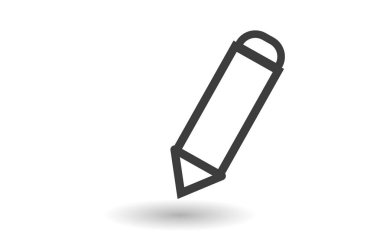 Kalem düz simgesi vektörü ayarlandı 