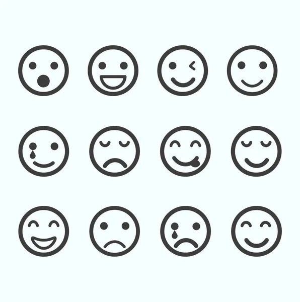 Flache Emojis Vektorset Kollektion — Stockvektor
