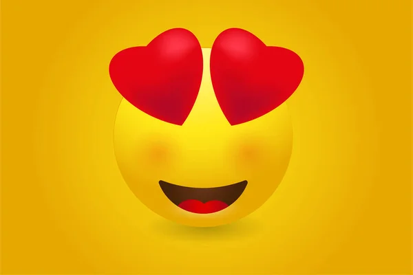 Happy Emoji Dużymi Oczami — Wektor stockowy