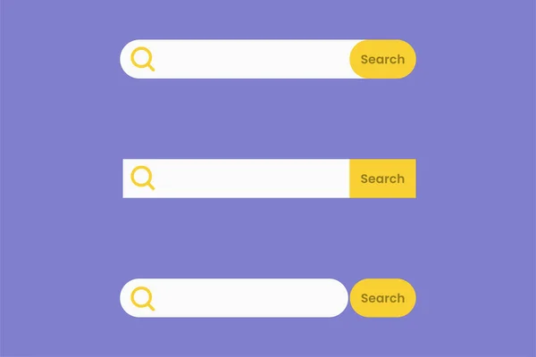 Search Bar Buttons Vector Set — стоковый вектор