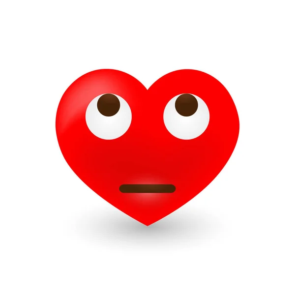 Herz Emoji Gesicht Denken — Stockvektor