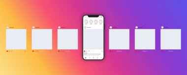 Instagram atlıkarınca ya da slayt sayfası arayüz vektör modellemesi