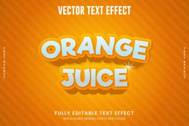 Orange Juice 3D Editable Vector Text Effect