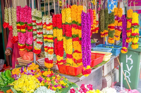 Pohled Barevné Květiny Trhu — Stock fotografie