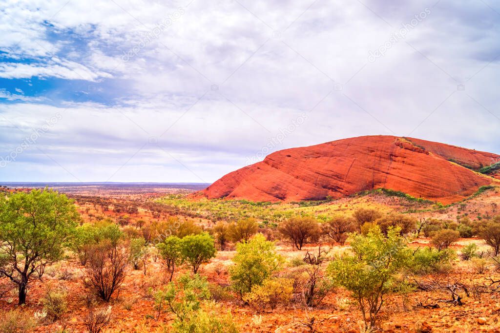 Australian landscape with mountains and beautiful sky