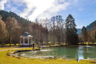 Kurpark, Bad Liebenzell, Black Forest, Baden Wuerttemberg, Almanya 