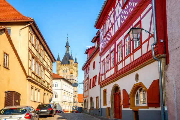 Blue Tower, Market, Bad Wimpfen, Baden Wuerttemberg, Almanya 