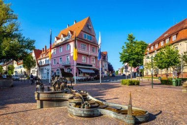 Almanca 'daki eski küçük şehir manzarası