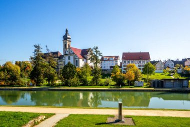 Tarihi şehir, Ehingen, Baden Wuerttemberg, Almanya 