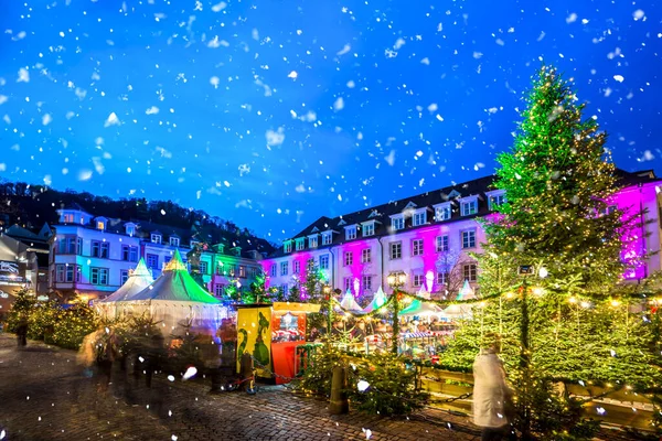 Weihnachtsmarkt Vánoční Trh Hrad Heidelberg Německo — Stock fotografie