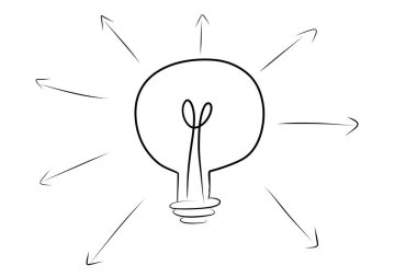 Ampul Fikirleri Sembolü, İllüstrasyon, Boşluğu Kopyala