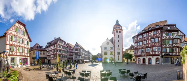 Mosbach ตลาด Town Hall เยอรมน — ภาพถ่ายสต็อก