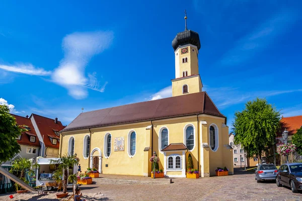 Tarihi Kilise Neresheim Pazarı Almanya — Stok fotoğraf