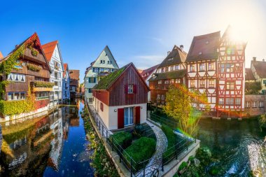 Balıkçılık bölgesi, Ulm, Baden-Wrttemberg, Almanya 
