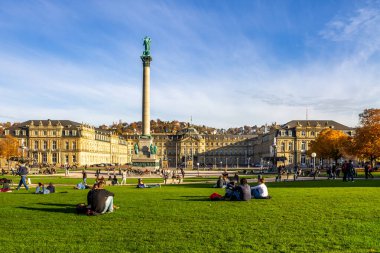Castle Square, Stuttgart, Baden Wuerttemberg, Almanya 