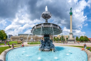 Castle Square, Stuttgart, Baden Wuerttemberg, Almanya 