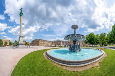 Castle Square, Stuttgart, Baden Wuerttemberg, Almanya 