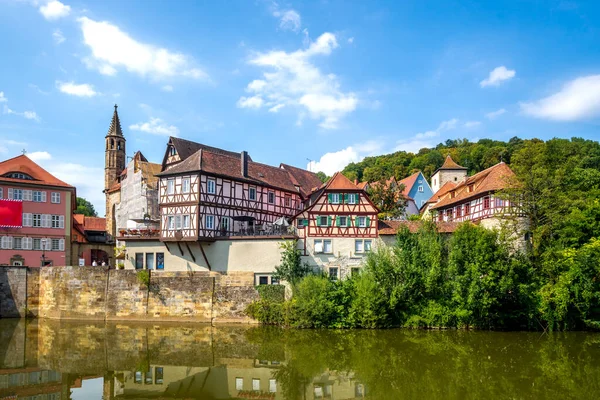 Tarihsel şehir Schwaebisch Hall, Baden Wuerttemberg, Almanya 