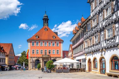 Schorndorf 'taki belediye binası, Baden-Wrttemberg, Almanya 