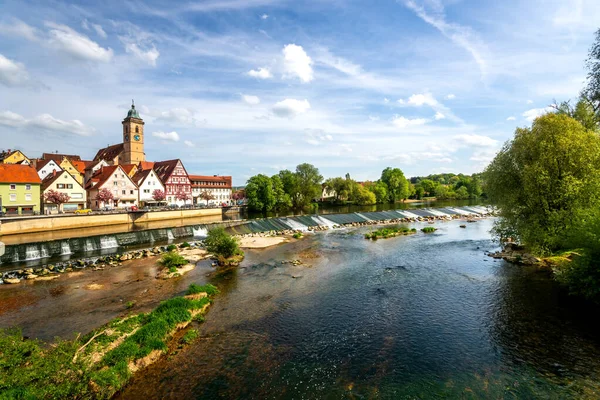 Utsikt Över Nuertingen Och Neckar Baden Wuerttemberg Tyskland — Stockfoto