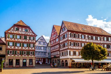 Mosbach 'ta Pazar, Baden Wuerttemberg, Almanya 