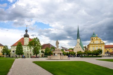 Altoetting 'deki Chapel Meydanı, Bavyera, Almanya 
