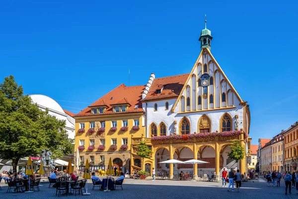 Rathaus Und Markt Amberg Der Oberpfalz Bayern Deutschland — Stockfoto