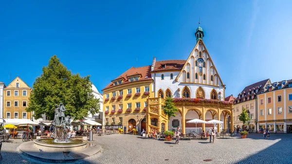 Ratusz Rynek Amberg Der Oberpfalz Bawaria Niemcy — Zdjęcie stockowe