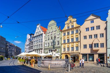 Augsburg, Bavyera, Almanya 'daki Moritz Meydanı 