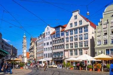 Augsburg, Bavyera, Almanya 'daki Moritz Meydanı 