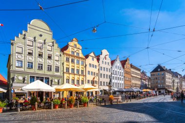 Augsburg, Bavyera, Almanya 'daki Moritz Meydanı 