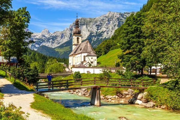 Iglesia San Sebastián Ramsau Berchtesgaden Alemania —  Fotos de Stock