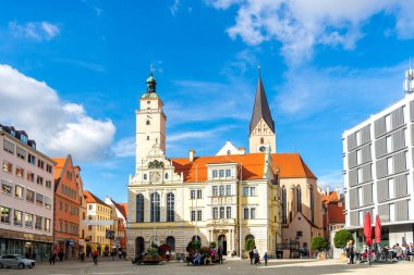 Belediye Binası ve Pazar, Ingolstadt, Bavyera, Almanya 