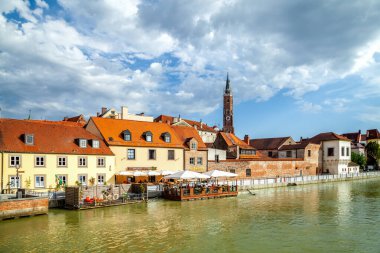 Landshut City, Bavyera, Almanya üzerinde Panorama Manzarası 