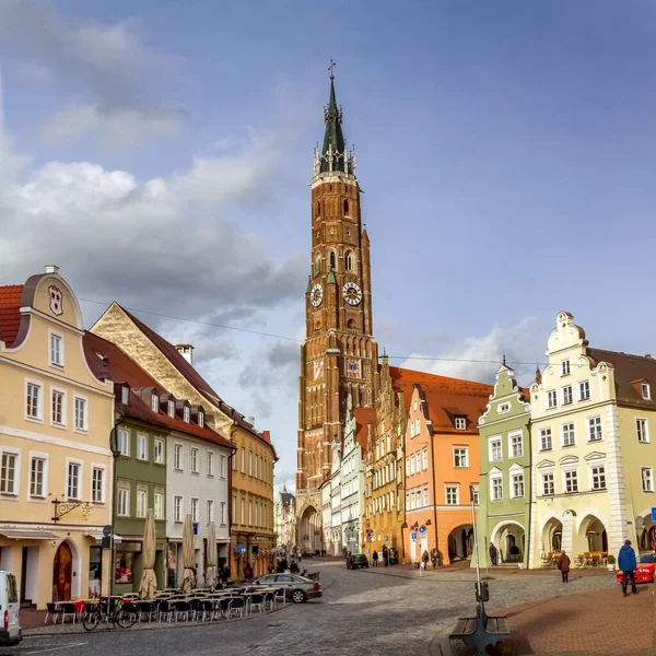 Saint Martin Church Landshut City Βαυαρία Γερμανία — Φωτογραφία Αρχείου