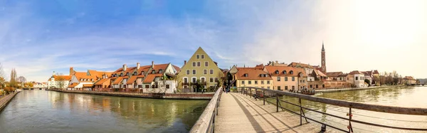 Panorama Widokiem Landshut City Bawaria Niemcy — Zdjęcie stockowe