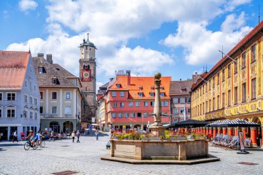 Memmingen, Bavyera, Almanya 'da Pazar 